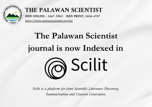 The Palawan Scientist Journal is now Indexed in Scilit