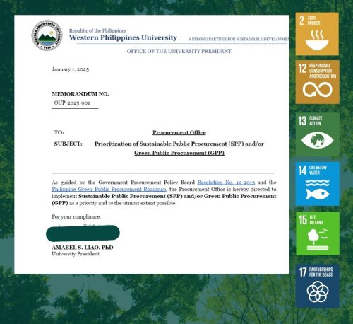 WPU Procurement Office Adopts Sustainable, Green Public Procurement Practices