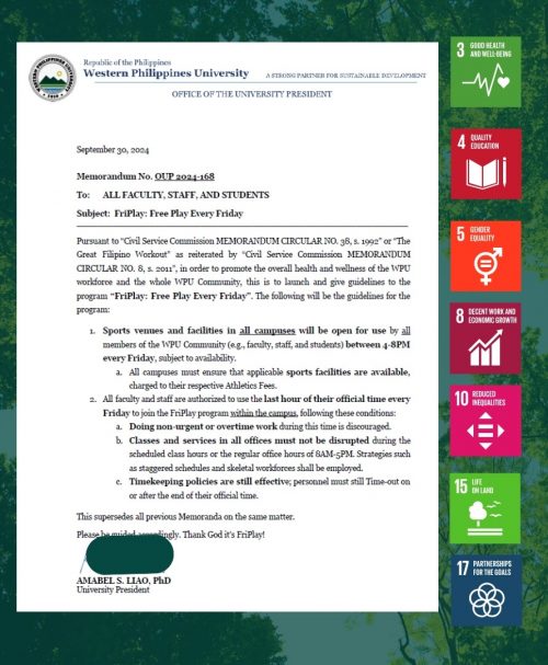 WPU Launches “FriPlay: Free Play Every Friday” to Promote Health and Wellness